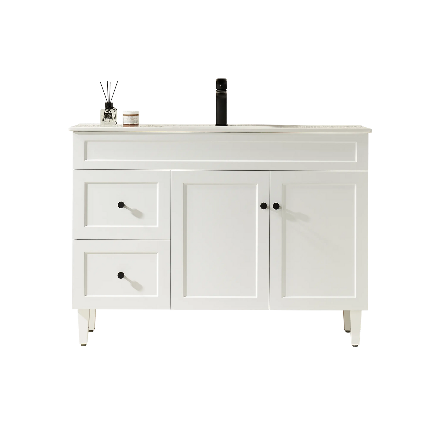 Harrington Floor PVC Cabinet Vanity 1200mm (Matte White) (Single Bowl) Poseidon