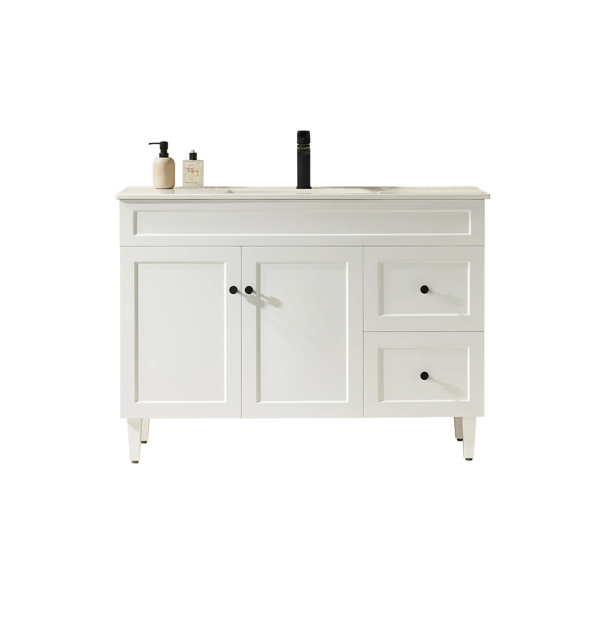 Harrington Floor PVC Cabinet Vanity 1200mm (Matte White) (Single Bowl) Poseidon