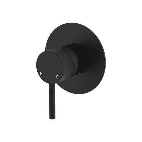Axle Wall Mixer, Large Round Plate, Matte Black fienza