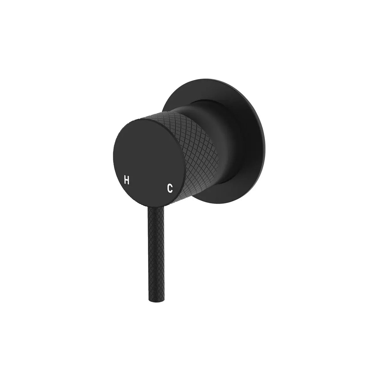 Axle Wall Mixer, Small Round Plate, Matte Black fienza
