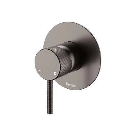 Axle Wall Mixer, Large Round Plate, Gun Metal fienza