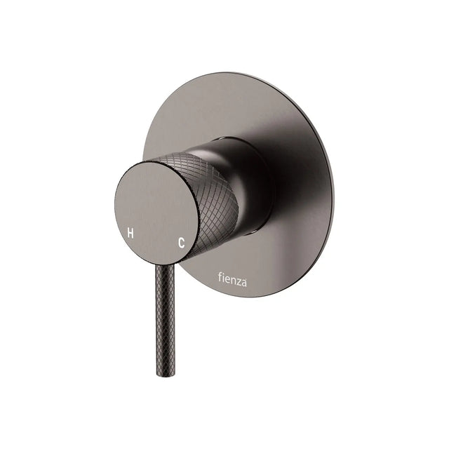 Axle Wall Mixer, Large Round Plate, Gun Metal fienza