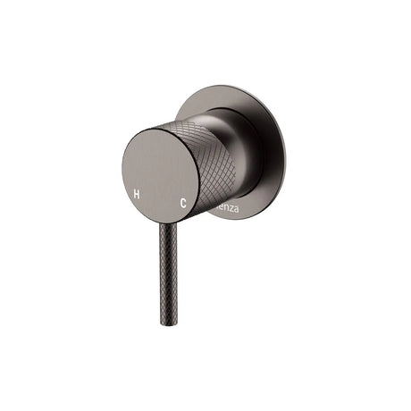 Axle Wall Mixer, Small Round Plate, Gun Metal fienza