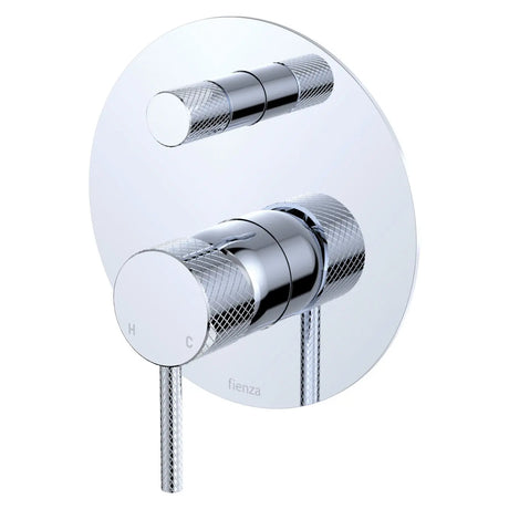 Axle Wall Diverter Mixer, Large Round Plate, Chrome fienza