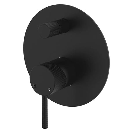 Axle Wall Diverter Mixer, Large Round Plate, Matte Black fienza