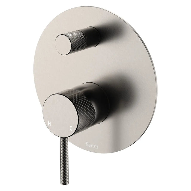 Axle Wall Diverter Mixer, Large Round Plate, Brushed Nickel fienza