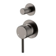 Axle Wall Diverter Mixer, Small Round Plates, Gun Metal fienza