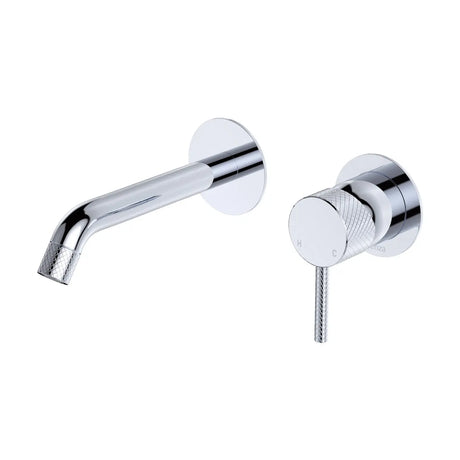 Axle Wall Basin/Bath Mixer Set, Round Plates, 160mm Outlet, Chrome fienza