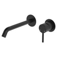 Axle Wall Basin/Bath Mixer Set, Round Plates, 200mm Outlet, Matte Black fienza