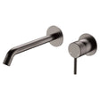Axle Wall Basin/Bath Mixer Set, Round Plates, 200mm Outlet, Gun Metal fienza