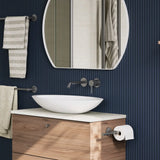 Axle Wall Basin/Bath Mixer Set, Round Plates, 160mm Outlet, Gun Metal fienza