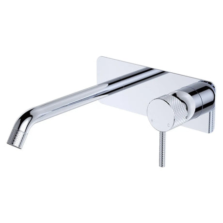 Axle Wall Basin/Bath Mixer Set, Rectangular Plate, 200mm Outlet, Chrome fienza