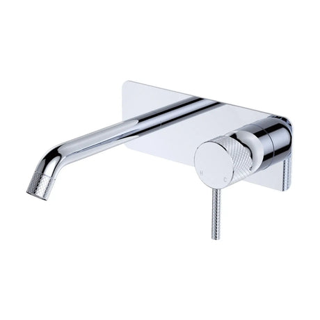 Axle Wall Basin/Bath Mixer Set, Rectangular Plate, 160mm Outlet, Chrome fienza