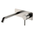 Axle Wall Basin/Bath Mixer Set, Rectangular Plate, 200mm Outlet, Brushed Nickel fienza
