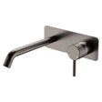 Axle Wall Basin/Bath Mixer Set, Rectangular Plate, 200mm Outlet, Gun Metal fienza