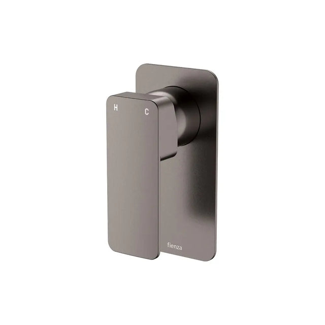 Tono Wall Mixer, Rectangular Plate, Gun Metal fienza