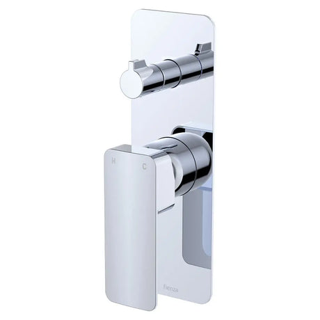 Tono Wall Diverter Mixer, Rectangular Plate, Chrome fienza