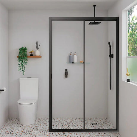 Tono Wall Diverter Mixer, Square Plates, Matte Black fienza