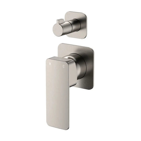 Tono Wall Diverter Mixer, Square Plates, Brushed Nickel fienza