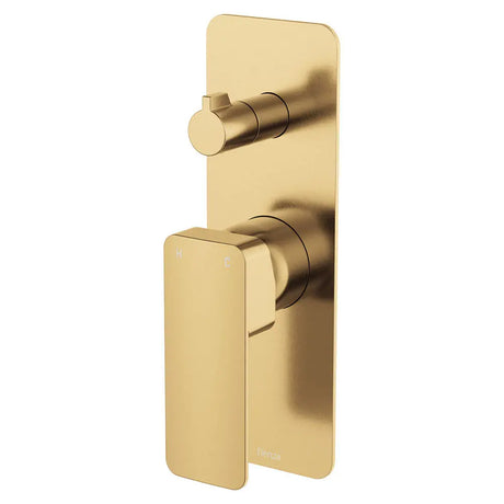 Tono Wall Diverter Mixer, Rectangular Plate, Urban Brass fienza