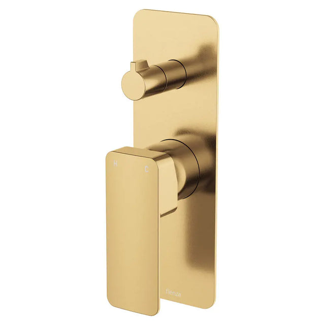 Tono Wall Diverter Mixer, Rectangular Plate, Urban Brass fienza