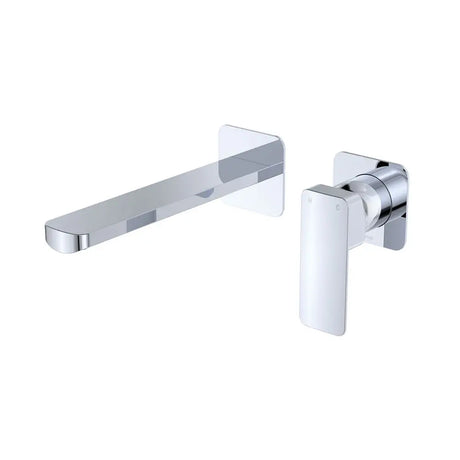 Tono Basin/Bath Wall Mixer Set, Square Plates, 200mm Outlet, Chrome fienza