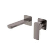 Tono Basin/Bath Wall Mixer Set, Square Plates, 160mm Outlet, Gun Metal fienza