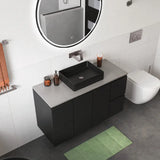 Tono Basin/Bath Wall Mixer Set, Square Plates, 160mm Outlet, Gun Metal fienza