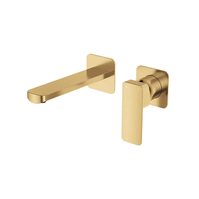 Tono Basin/Bath Wall Mixer Set, Square Plates, 160mm Outlet, Urban Brass fienza