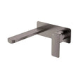 Tono Basin/Bath Wall Mixer Set, Rectangular Plate, 200mm Outlet, Gun Metal fienza