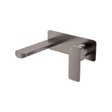 Tono Basin/Bath Wall Mixer Set, Rectangular Plate, 160mm Outlet, Gun Metal fienza
