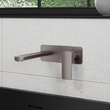 Tono Basin/Bath Wall Mixer Set, Rectangular Plate, 160mm Outlet, Gun Metal fienza