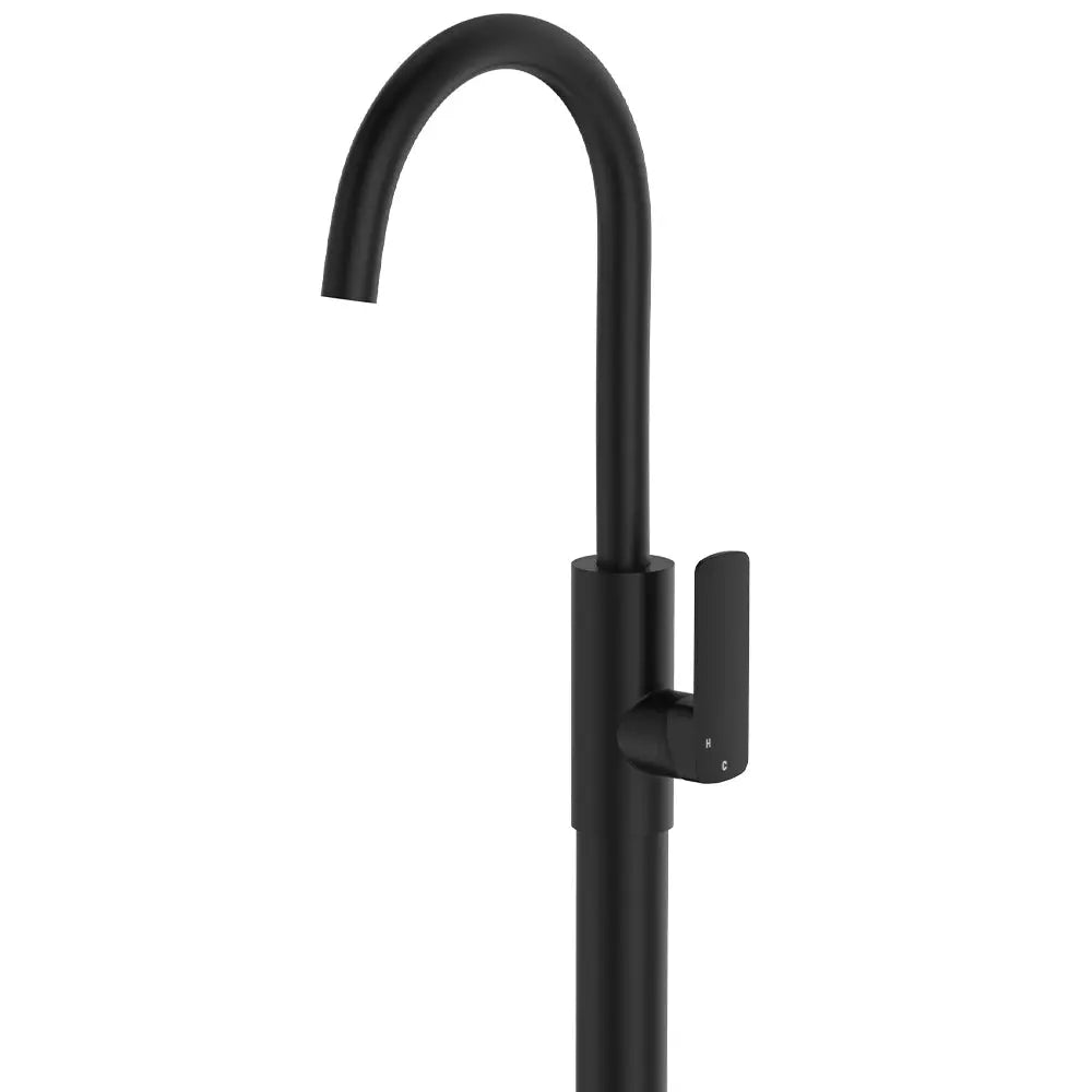 Tono Floor Mounted Basin/Bath Mixer, Matte Black fienza