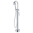 Tono Floor Mounted Bath Mixer With Hand Shower, Chrome fienza