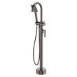 Tono Floor Mounted Bath Mixer With Hand Shower, Gun Metal fienza