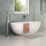 Tono Floor Mounted Bath Mixer With Hand Shower, Chrome fienza