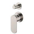 Empire Slim Wall Diverter Mixer, Small Round Plates, Vertical, Brushed Nickel fienza