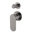 Empire Slim Wall Diverter Mixer, Small Round Plates, Vertical, Gun Metal fienza