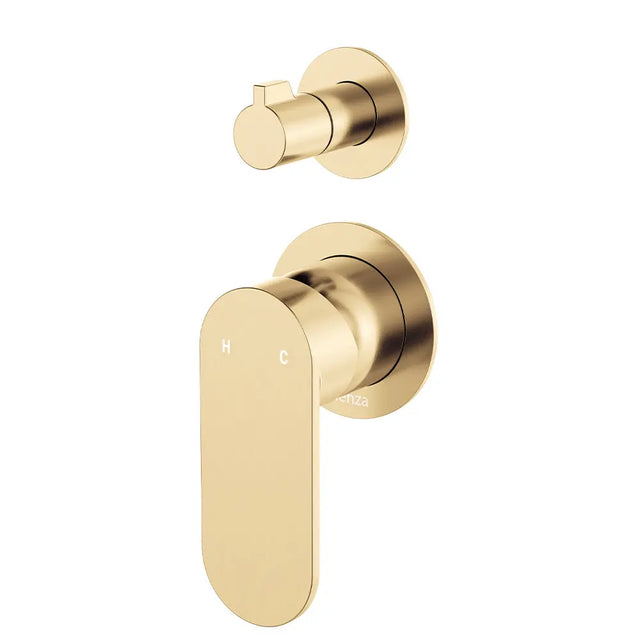 Empire Slim Wall Diverter Mixer, Small Round Plates, Vertical, Urban Brass fienza