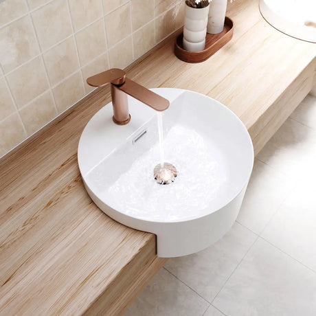 Empire Slim Cold Start Basin Mixer, Brushed Copper fienza