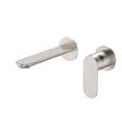 Empire Slim Basin/Bath Wall Mixer Set, Round Plates, 160mm Outlet, Brushed Nickel fienza