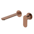 Empire Slim Basin/Bath Wall Mixer Set, Round Plates, 200mm Outlet, Brushed Copper fienza