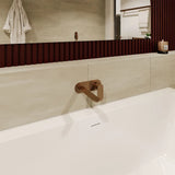 Empire Slim Basin/Bath Wall Mixer Set, Round Plates, 160mm Outlet, Brushed Copper fienza