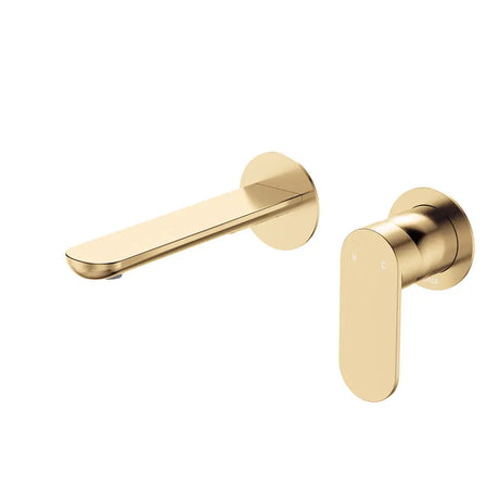 Empire Slim Basin/Bath Wall Mixer Set, Round Plates, 160mm Outlet, Urban Brass fienza