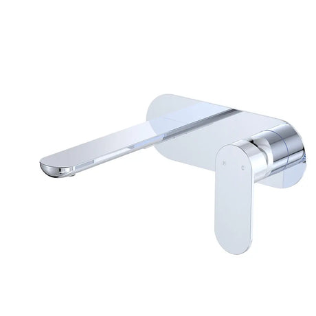 Empire Slim Basin/Bath Wall Mixer Set, Oval Plate, 160mm Outlet, Chrome fienza