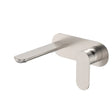 Empire Slim Basin/Bath Wall Mixer Set, Oval Plate, 160mm Outlet, Brushed Nickel fienza