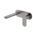 Empire Slim Basin/Bath Wall Mixer Set, Oval Plate, 160mm Outlet, Gun Metal fienza
