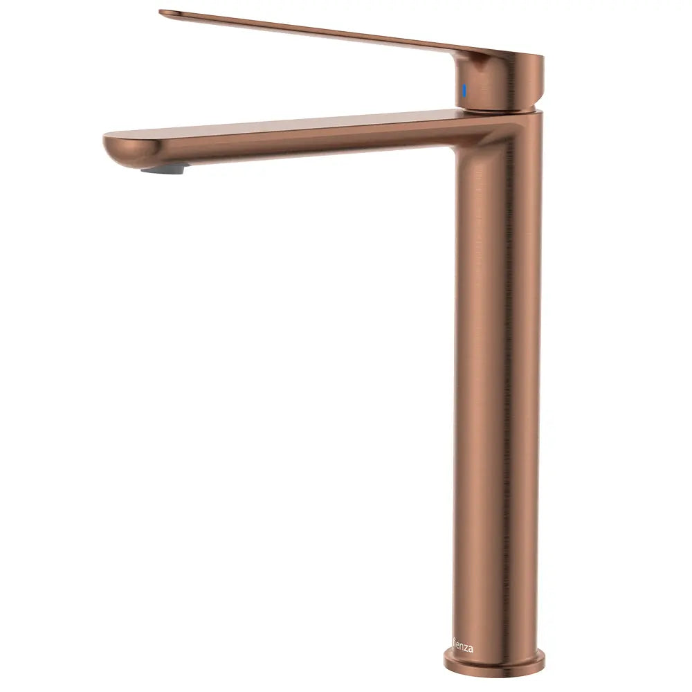 Empire Care Cold Start Tall Basin Mixer, Brushed Copper fienza