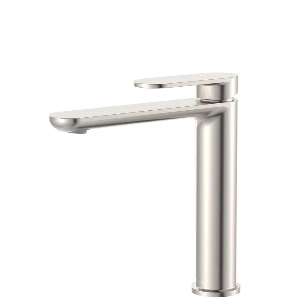 Empire Slim Cold Start Medium Basin Mixer, Brushed Nickel fienza