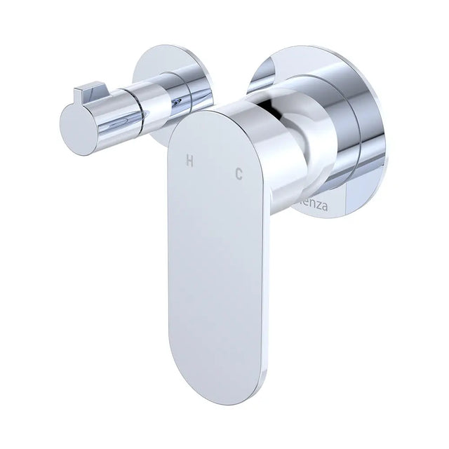 Empire Slim Wall Diverter Mixer, Small Round Plates, Horizontal, Chrome fienza